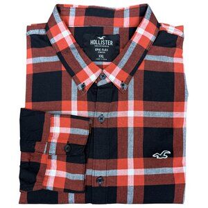 NWOT Men's‎ HOLLISTER Epic Flex Stretch Plaid Button Up Shirt | Size XXL